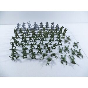 Vintage Army Men Toy Soldiers Plastic Lot of 80 US Army Australian German Knight